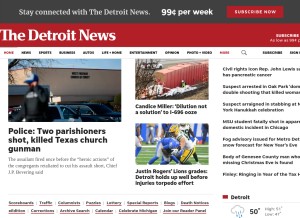 How detroitnews.com looks like on a tablet such as an iPad.