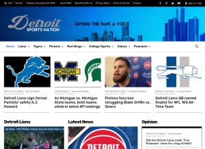 How detroitsportsnation.com looks like on a tablet such as an iPad.