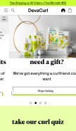 How devacurl.com looks like on a mobile device such as an iPhone.