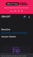 How devart.com looks like on a mobile device such as an iPhone.