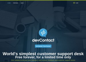 How devcontact.com looks like on a tablet such as an iPad.