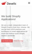 How develic.com looks like on a mobile device such as an iPhone.