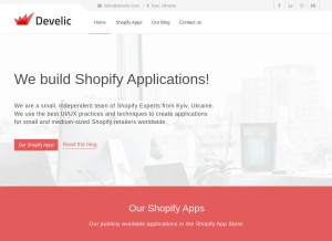 How develic.com looks like on a tablet such as an iPad.