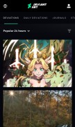How deviantart.com looks like on a mobile device such as an iPhone.