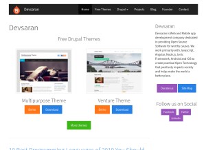 How devsaran.com looks like on a tablet such as an iPad.