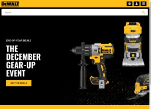 How dewalt.com looks like on a tablet such as an iPad.