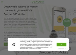 How dexcom.com looks like on a tablet such as an iPad.