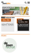 How dezeenjobs.com looks like on a mobile device such as an iPhone.