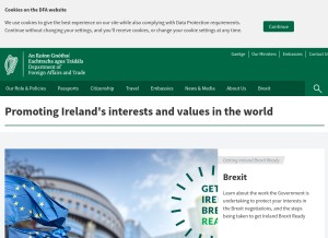 How dfa.ie looks like on a tablet such as an iPad.
