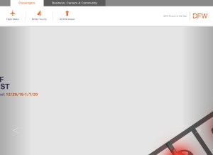 How dfwairport.com looks like on a tablet such as an iPad.