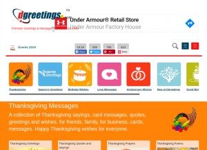 How dgreetings.com looks like on a tablet such as an iPad.