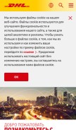 How dhl.ru looks like on a mobile device such as an iPhone.