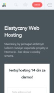 How dhosting.pl looks like on a mobile device such as an iPhone.