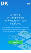 How dhtmlx.com looks like on a mobile device such as an iPhone.