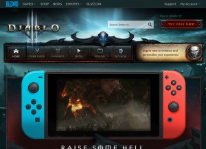 How diablo3.com looks like on a tablet such as an iPad.