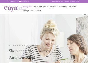 How diafragma-caya.pl looks like on a tablet such as an iPad.