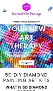 How diamondartpaintings.com looks like on a mobile device such as an iPhone.