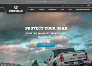 How diamondbackcovers.com looks like on a tablet such as an iPad.