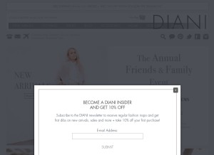How dianiboutique.com looks like on a tablet such as an iPad.