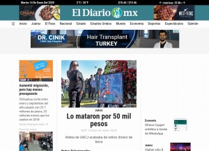 How diario.mx looks like on a tablet such as an iPad.