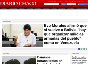 How diariochaco.com looks like on a tablet such as an iPad.