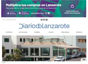How diariodelanzarote.com looks like on a tablet such as an iPad.