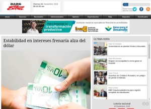 How diarioextra.com looks like on a tablet such as an iPad.
