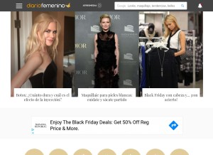How diariofemenino.com looks like on a tablet such as an iPad.