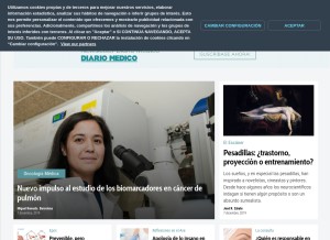 How diariomedico.com looks like on a tablet such as an iPad.