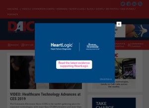 How dicardiology.com looks like on a tablet such as an iPad.