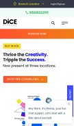How dice-academy.com looks like on a mobile device such as an iPhone.