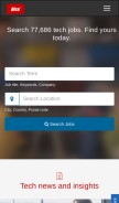 How dice.com looks like on a mobile device such as an iPhone.