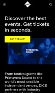How dice.fm looks like on a mobile device such as an iPhone.