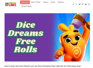 How dicedreamsrollsfree.com looks like on a tablet such as an iPad.