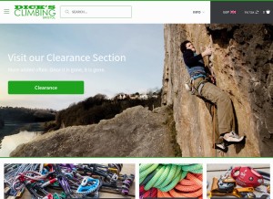 How dicksclimbing.com looks like on a tablet such as an iPad.