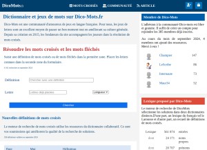 How dico-mots.fr looks like on a tablet such as an iPad.