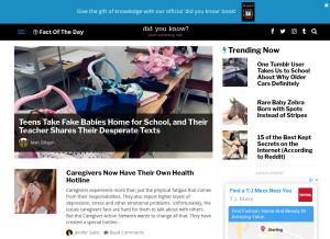 How didyouknowfacts.com looks like on a tablet such as an iPad.