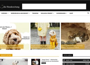 How diehundezeitung.com looks like on a tablet such as an iPad.