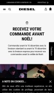 How diesel.com looks like on a mobile device such as an iPhone.