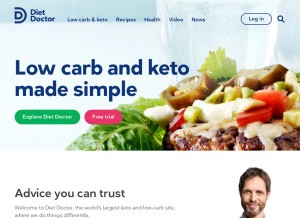 How dietdoctor.com looks like on a tablet such as an iPad.
