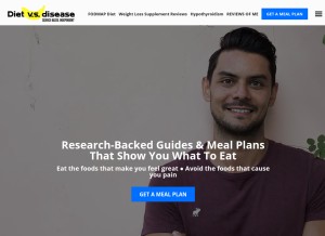 How dietvsdisease.org looks like on a tablet such as an iPad.