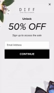 How diffeyewear.com looks like on a mobile device such as an iPhone.