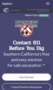 How digalert.org looks like on a mobile device such as an iPhone.