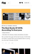 How digg.com looks like on a mobile device such as an iPhone.