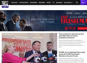 How digi24.ro looks like on a tablet such as an iPad.