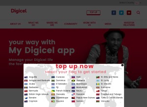 How digicelgroup.com looks like on a tablet such as an iPad.