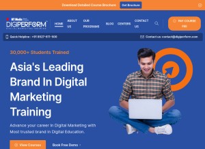 How digiperform.com looks like on a tablet such as an iPad.