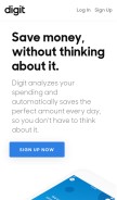 How digit.co looks like on a mobile device such as an iPhone.