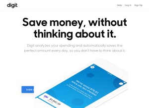 How digit.co looks like on a tablet such as an iPad.