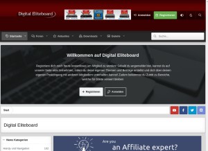 How digital-eliteboard.com looks like on a tablet such as an iPad.